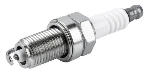 white vehicle spark plug isolated on white background