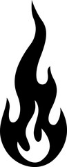 Vector illustration of a burning flame silhouette