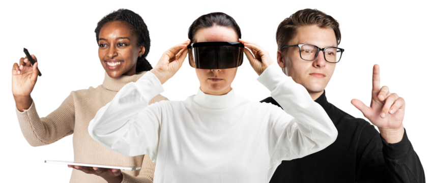 Virtual reality png sticker, transparent background - Powered by Adobe