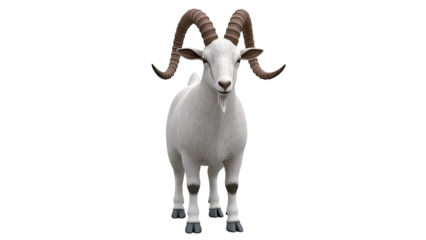White Goat with Large Horns