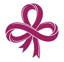 Fototapeta premium Pink ribbon symbol for awareness and support charity and cause icon