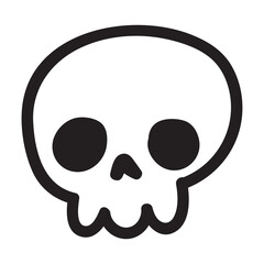 Hand-drawn skull doodles in simple cartoon style. Cute bone sketches perfect for Halloween designs, tattoo art, or spooky sticker collections with playful outline illustrations.