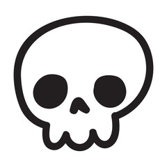 Doodle skull in a doodle style. Hand-drawn illustration with simple lines and a naive character, suitable for poster design, stickers, prints, and digital products