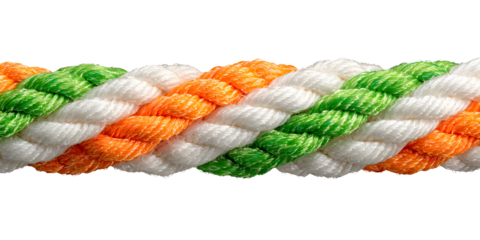 India,Rope, image in national colors on a neutral transparent background for designers, marketers. Popular illustration, object, symbol, texture, pattern, holiday.
