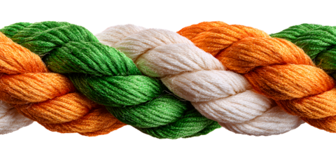India,Rope, image in national colors on a neutral transparent background for designers, marketers. Popular illustration, object, symbol, texture, pattern, holiday.