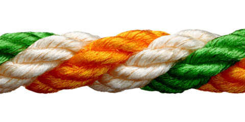 India,Rope, image in national colors on a neutral transparent background for designers, marketers. Popular illustration, object, symbol, texture, pattern, holiday.