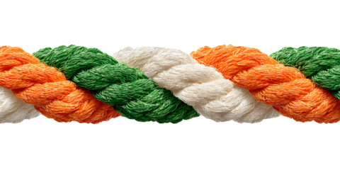 India,Rope, image in national colors on a neutral transparent background for designers, marketers. Popular illustration, object, symbol, texture, pattern, holiday.
