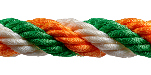 India,Rope, image in national colors on a neutral transparent background for designers, marketers. Popular illustration, object, symbol, texture, pattern, holiday.