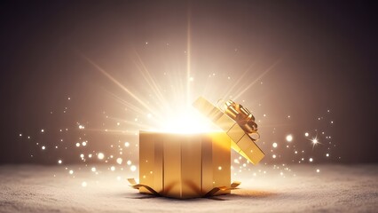 Mystical ancient scroll emerging from a radiant box