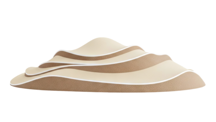 Abstract layered form with sand and cream colors