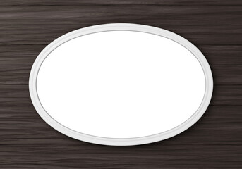 3D素材_額縁_楕円_白