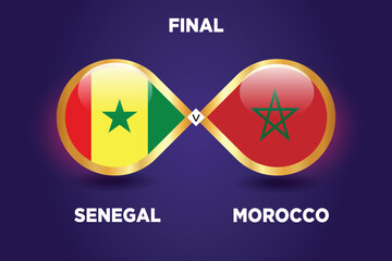 Senegal vs Morocco soccer match concept. African cup of nations 2025-26 .Vector illustration of design. SEN vs MAR football match. © jasonjar57