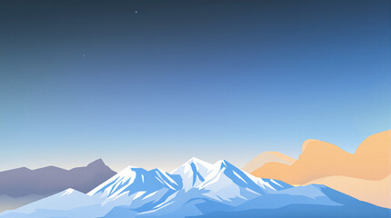 Fototapeta premium Minimal travel background inspired by mountains and sky, smooth color gradients