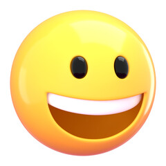 Fototapeta premium Happy face 3D png emoticon sticker, transparent background