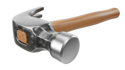 Close-up of a Ball-Peen Hammer with Wooden Handle
