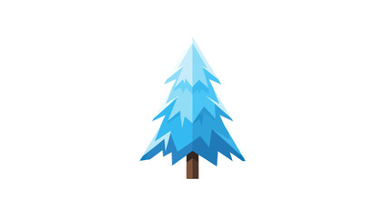 Fototapeta premium Stylized Blue Spruce Tree with Geometric Branches