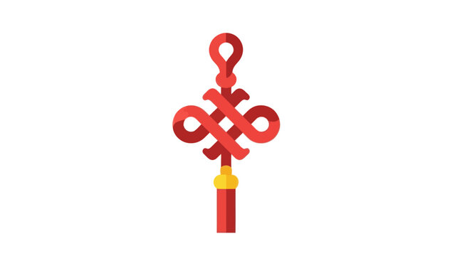 Red Chinese Knot with Tassel - Decorative Symbol