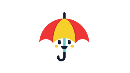 Cute Umbrella Character with Smiling Face © filterJU