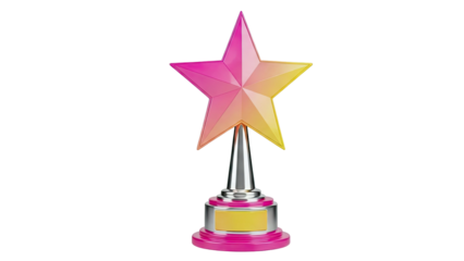 Pink and Yellow Gradient Star Trophy