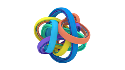 Colorful Abstract Intertwined Rings