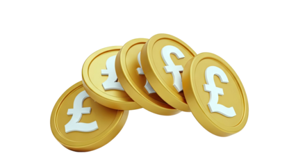 Golden Pound Sterling Coins