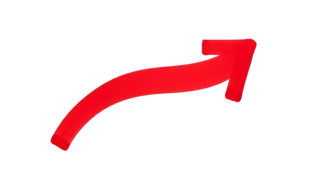 A simple red arrow pointing upwards and to the right against a black background representing progress and direction - Powered by Adobe