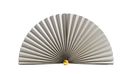 Pleated Fan with Gold Ball Accent