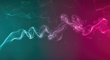 Abstract smoke patterns with teal and magenta gradients
