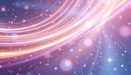 Obraz premium Colorful glowing lines and bright sparkles create a dreamy cosmic background with ethereal effects