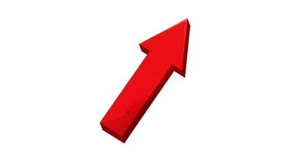 A bold red arrow points upwards and to the right against a dark background symbolizing progress growth and success