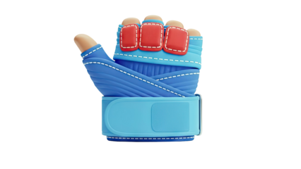 3D Render of a Blue and Red Goalie Glove