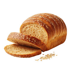 Sliced whole-wheat loaf, sprinkled with oats