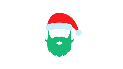 Christmas Santa Hat and Green Beard Icon