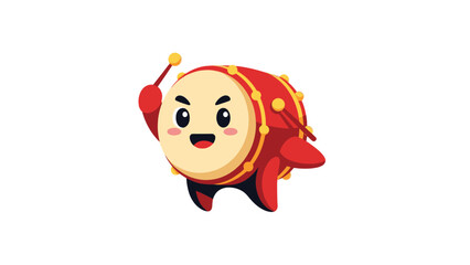 Happy Drum Character Playing Music