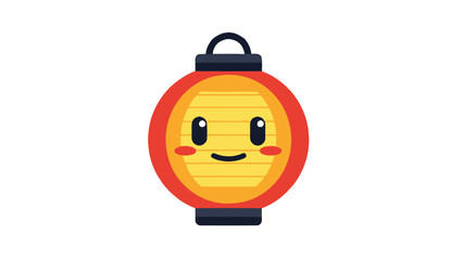 Cute Kawaii Lantern Character with Smiling Face Vector Art