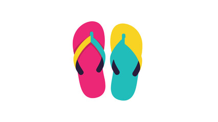 Colorful Flip-Flops Vector Illustration on White Background