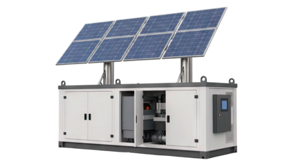 Hybrid Solar Generator Unit with Internal Components Visible