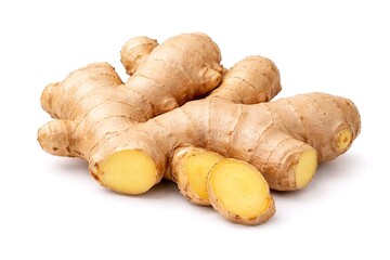 Fototapeta premium Fresh Ginger Root Isolated on White Background