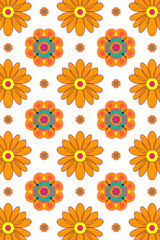 Marigold flower png pattern Diwali festival transparent background