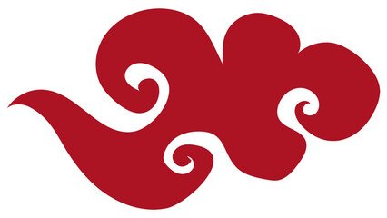 Oriental cloud red png cute journal sticker