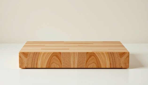 Wooden Cutting Board on Clean Surface for Kitchen Use and Culinary Preparation in Natural Light