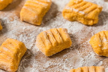 Fototapeta premium Homemade Raw Pumpkin Gnocchi Pasta