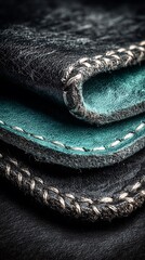 Stack of Textured Colorful Papers, Close Up View