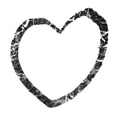 Obraz premium Heart brush png frame sticker, transparent background