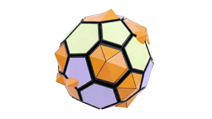Abstract Geometric Sphere with Hexagonal and Triangular Faces