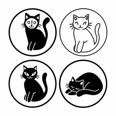 Fototapeta premium Cat icon flat and simple set design