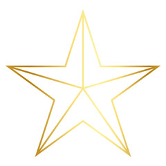 Obraz premium Golden star png sticker, flat line art design, transparent background
