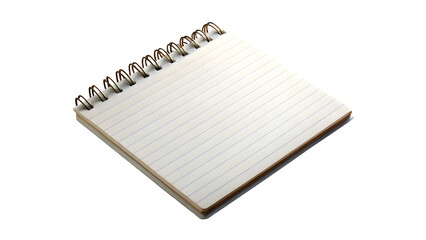 A spiral-bound notebook with blank lined pages on a black background