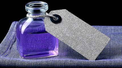 Purple Honey in Glass Jar with Kraft Tag on Jute Mat