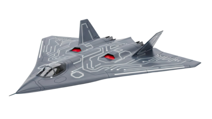Stealth Fighter Jet with Circuit Board Design